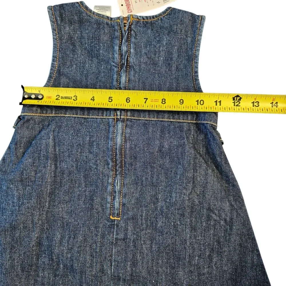 Gymboree Denim Dress Size 3T Blue Best Friends 100% Cotton Jumper Y2K Deadstock